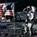 Astronaut saluting the Flag