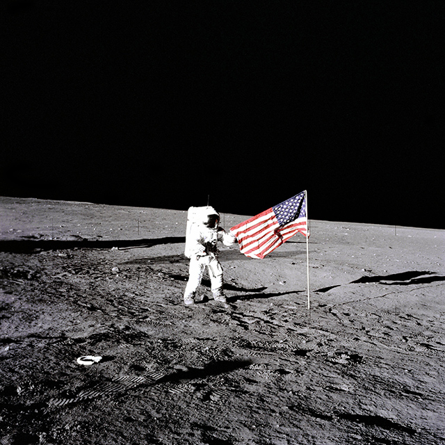 Astronaut planting Flag